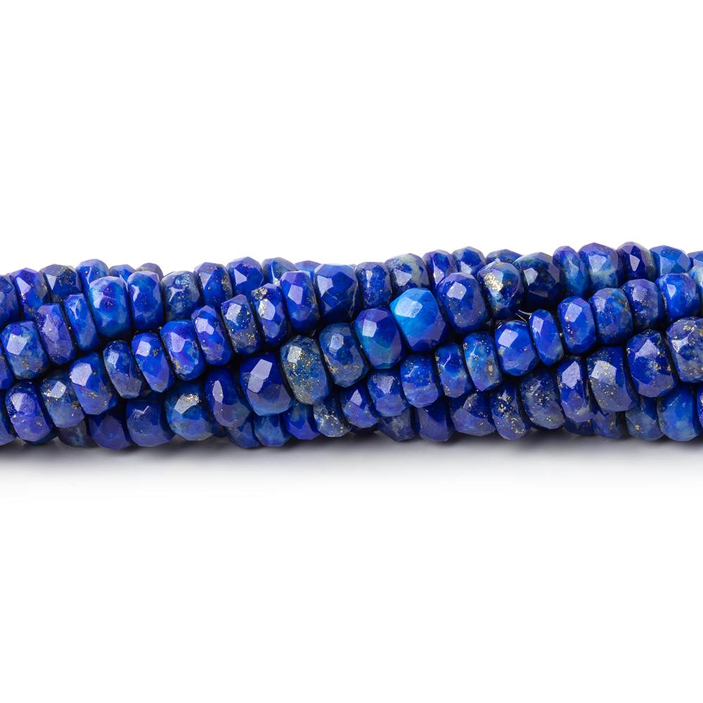 3.5 - 4.5mm Lapis Lazuli Faceted Rondelle Beads 14 inch 127 pieces - Beadsofcambay.com