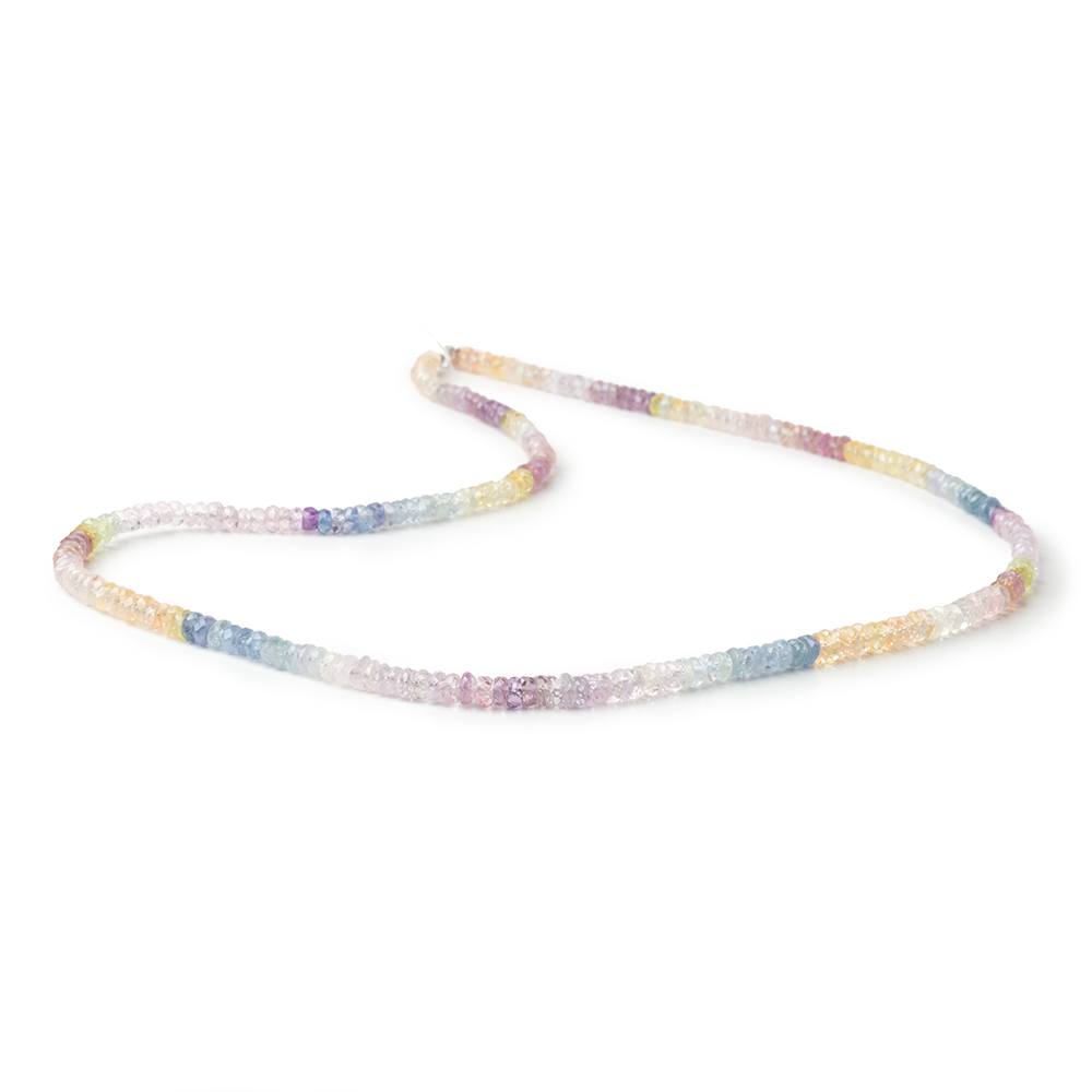 3.5 - 4mm Madagascar Sapphire Faceted Rondelle 18 inch 260 Beads AA - Beadsofcambay.com