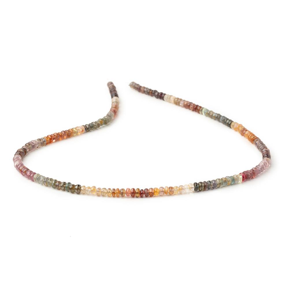 3.5 - 4mm Multi Color Spinel Plain Rondelle Beads 15.75 inch 190 pieces - Beadsofcambay.com