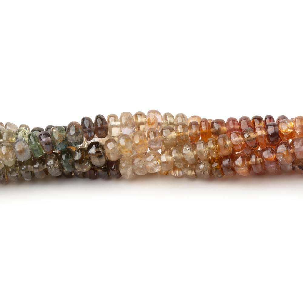 3.5 - 4mm Multi Color Spinel Plain Rondelle Beads 15.75 inch 190 pieces - Beadsofcambay.com
