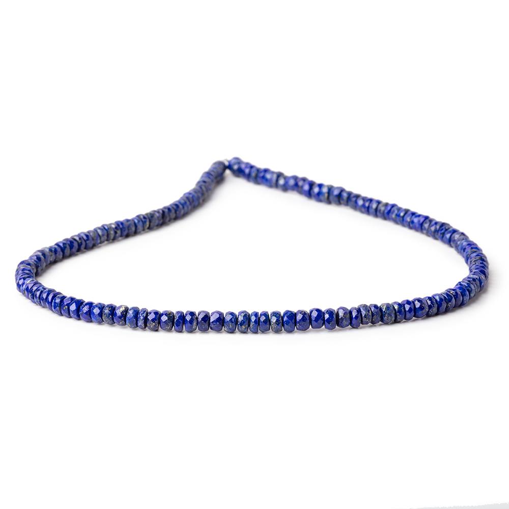 3.5 - 5.5mm Lapis Lazuli Faceted Rondelle Beads 14 inch 127 pieces - Beadsofcambay.com