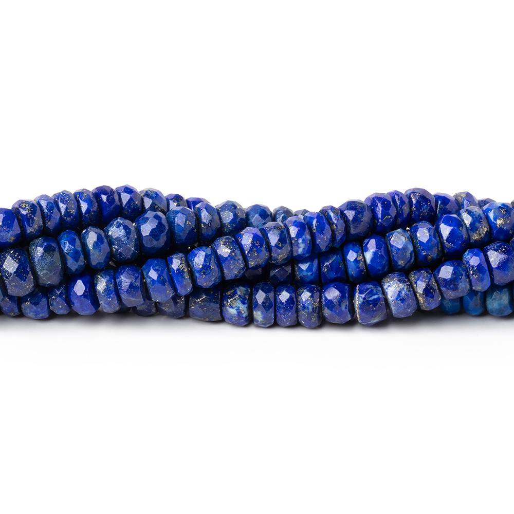 3.5 - 5.5mm Lapis Lazuli Faceted Rondelle Beads 14 inch 127 pieces - Beadsofcambay.com