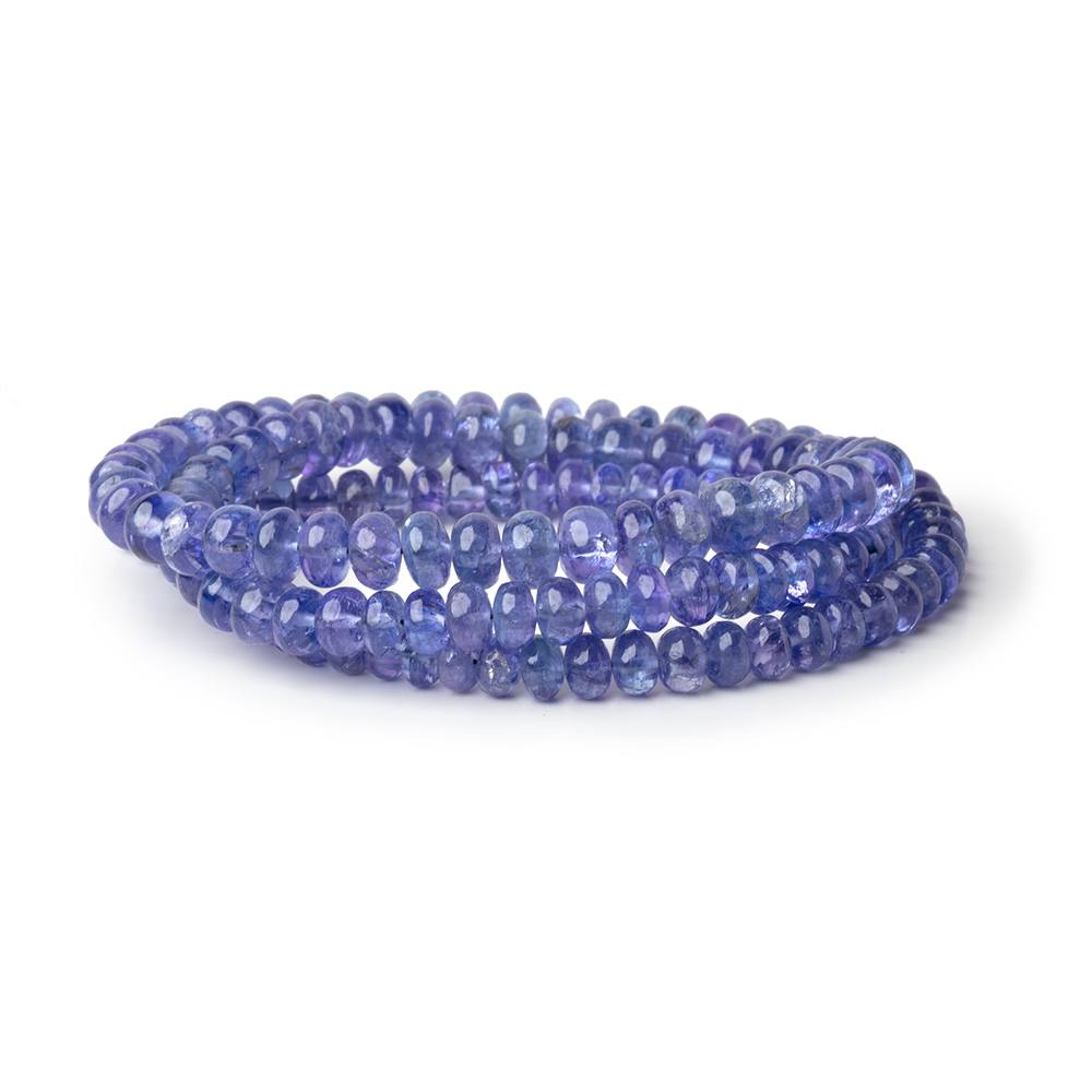 3.5 - 5mm Tanzanite Plain Rondelle Beads 15.75 inch 140 pieces AA - Beadsofcambay.com