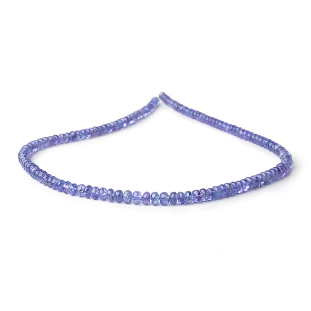 3.5 - 5mm Tanzanite Plain Rondelle Beads 15.75 inch 140 pieces AA - Beadsofcambay.com