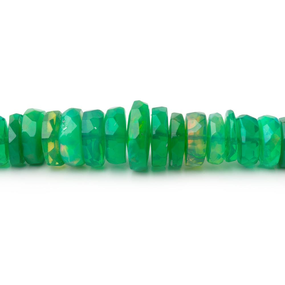3.5 - 6.5mm Kelly Green Ethiopian Opal Faceted Heishi 16 inch 228 Beads AA - Beadsofcambay.com