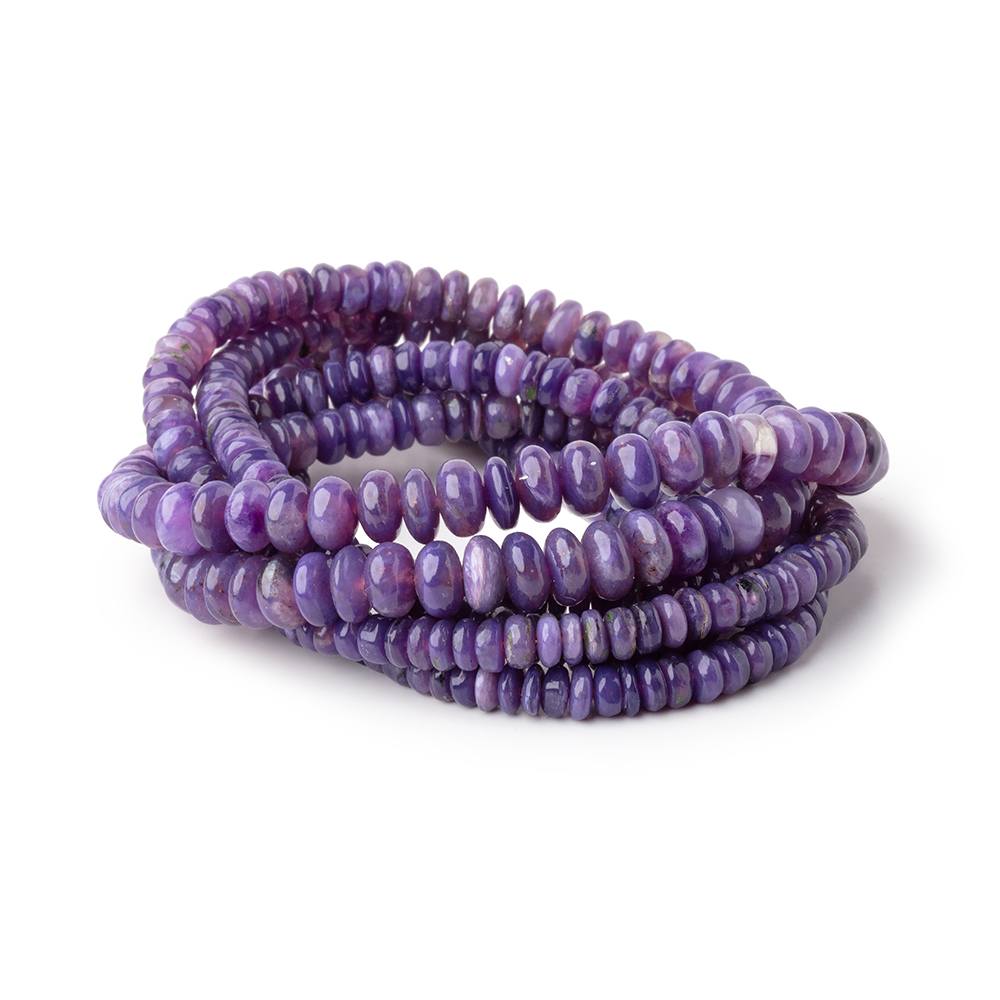 3.5 - 6mm Charoite Plain Rondelle Beads 17.75 inch 190 pieces AAA - Beadsofcambay.com