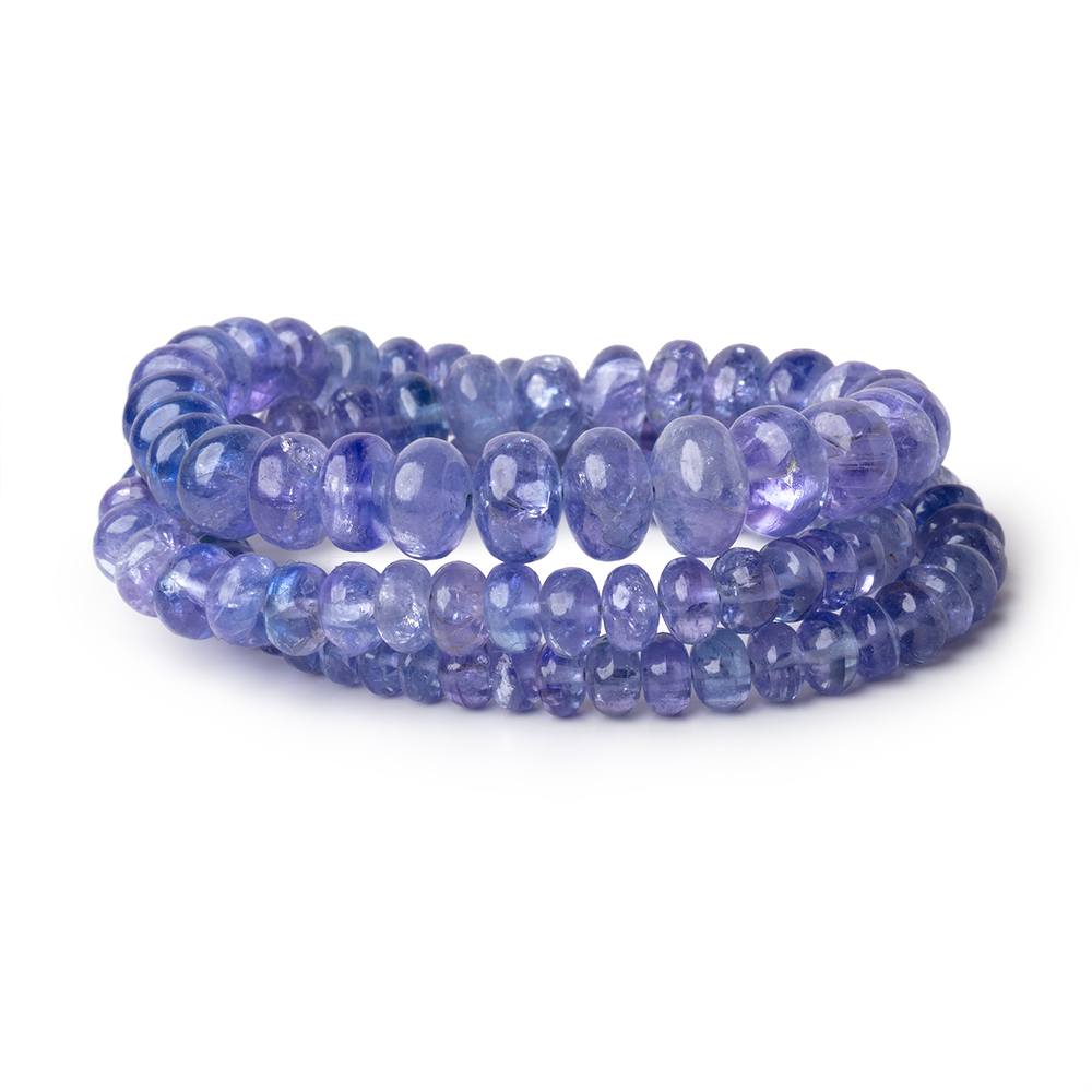 3.5 - 9mm Tanzanite Plain Rondelle Beads 16 inch 110 pieces - Beadsofcambay.com
