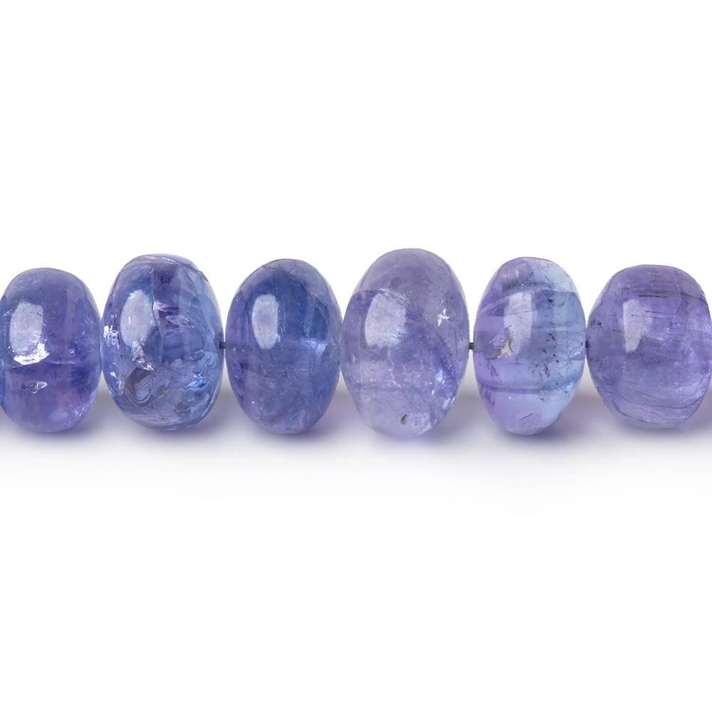 3.5 - 9mm Tanzanite Plain Rondelle Beads 16 inch 110 pieces - Beadsofcambay.com