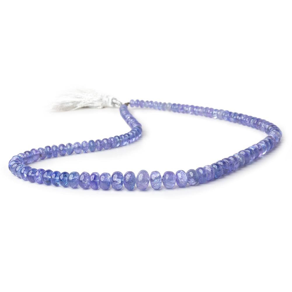 3.5 - 9mm Tanzanite Plain Rondelle Beads 16 inch 110 pieces - Beadsofcambay.com