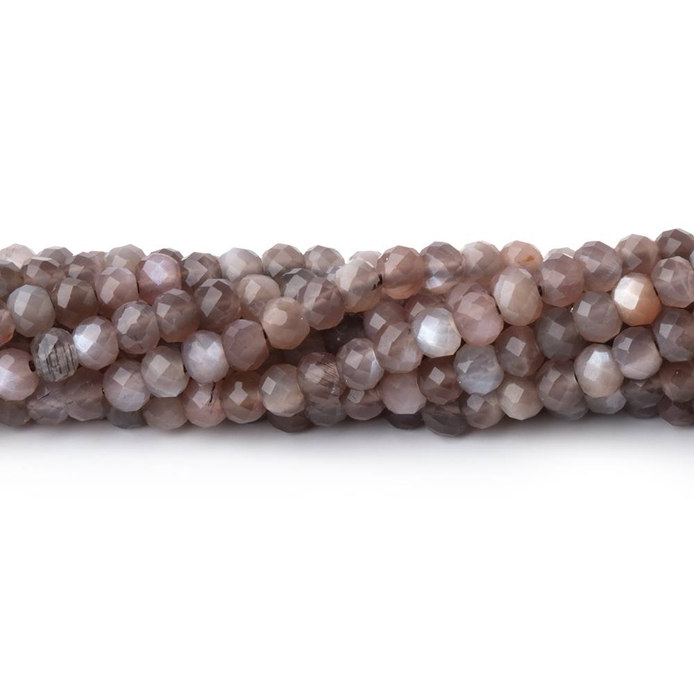 3.5mm Chocolate Moonstone Micro Faceted Rondelles 12.5 inch 215 Beads - Beadsofcambay.com