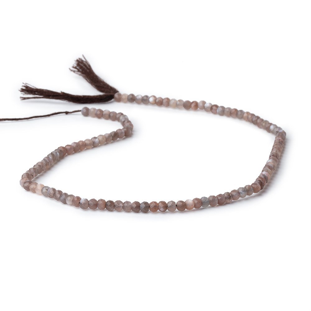 3.5mm Chocolate Moonstone Micro Faceted Rondelles 12.5 inch 215 Beads - Beadsofcambay.com