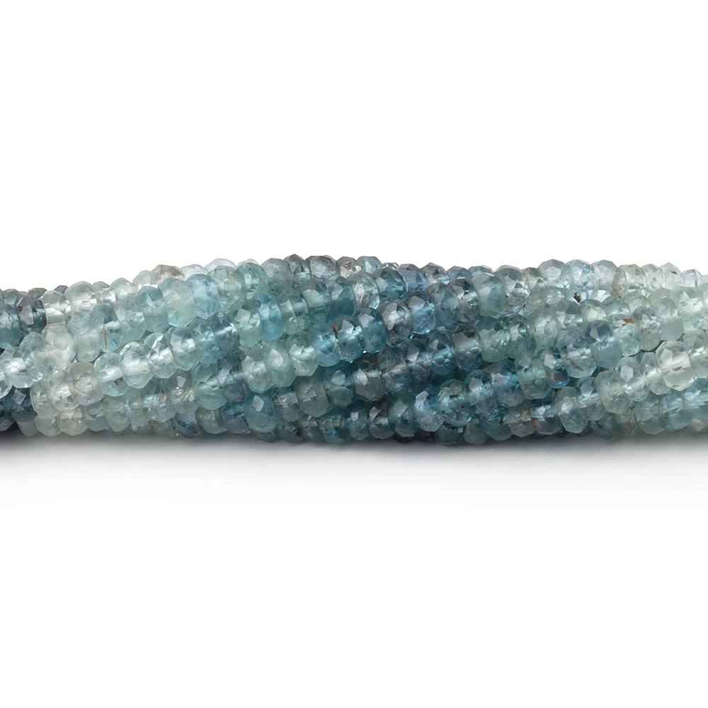 3.5mm Shaded Moss Aquamarine Faceted Rondelle 12.75 inch 166 Beads - Beadsofcambay.com