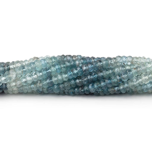 3.5mm Shaded Moss Aquamarine Faceted Rondelle 12.75 inch 166 Beads - Beadsofcambay.com