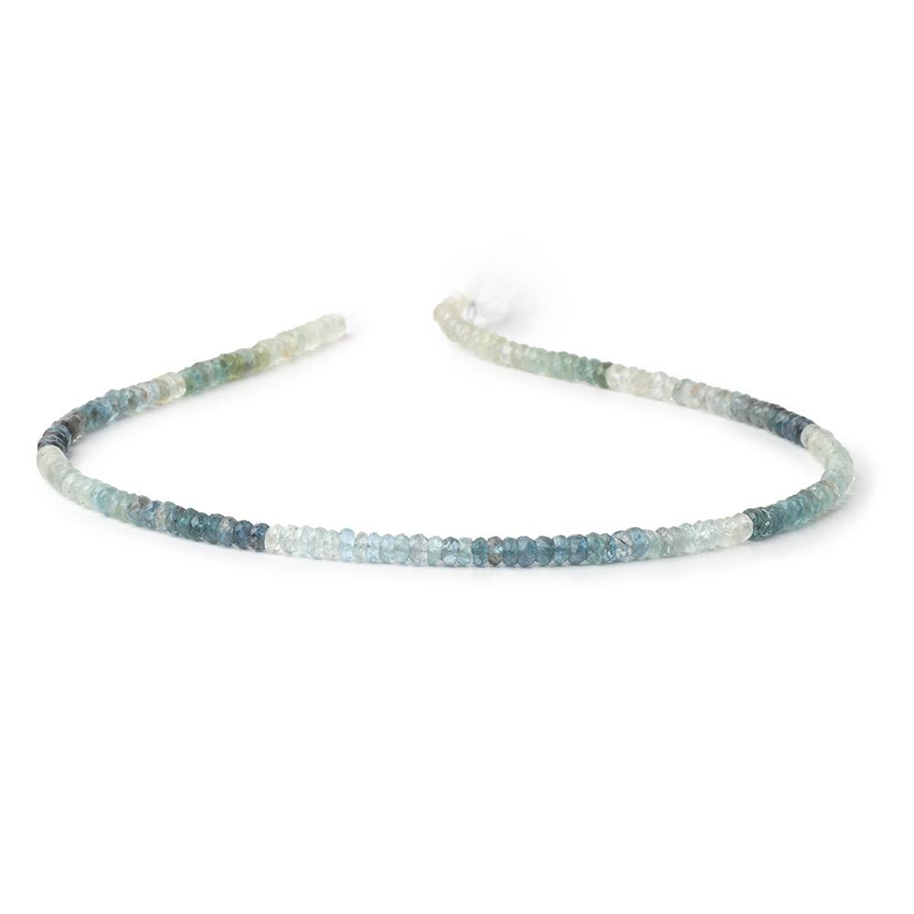 3.5mm Shaded Moss Aquamarine Faceted Rondelle 12.75 inch 166 Beads - Beadsofcambay.com