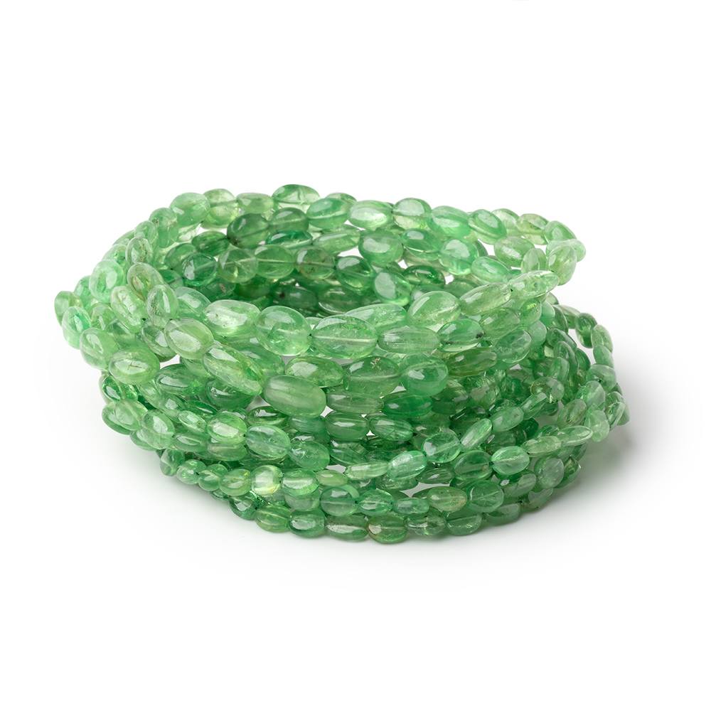 3.5x3 - 8x6mm Tsavorite Garnet Plain Oval Beads 18 inch 90 pieces AAA - Beadsofcambay.com