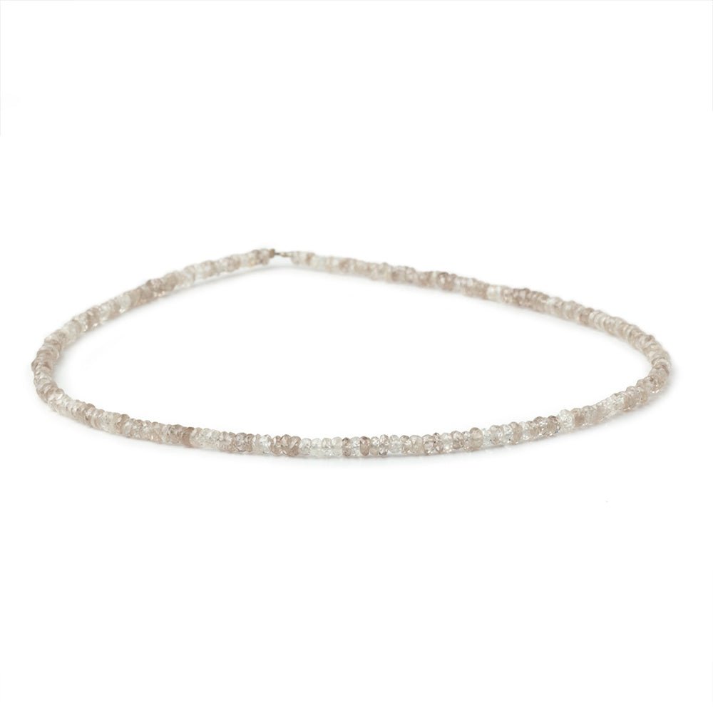 3mm Dark Champagne Zircon Faceted Rondelle 13.5 inch 212 Beads - Beadsofcambay.com