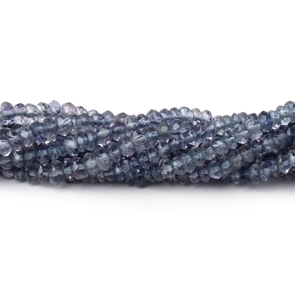 3mm Iolite Faceted Rondelle Beads 14 inch 185 pieces - Beadsofcambay.com