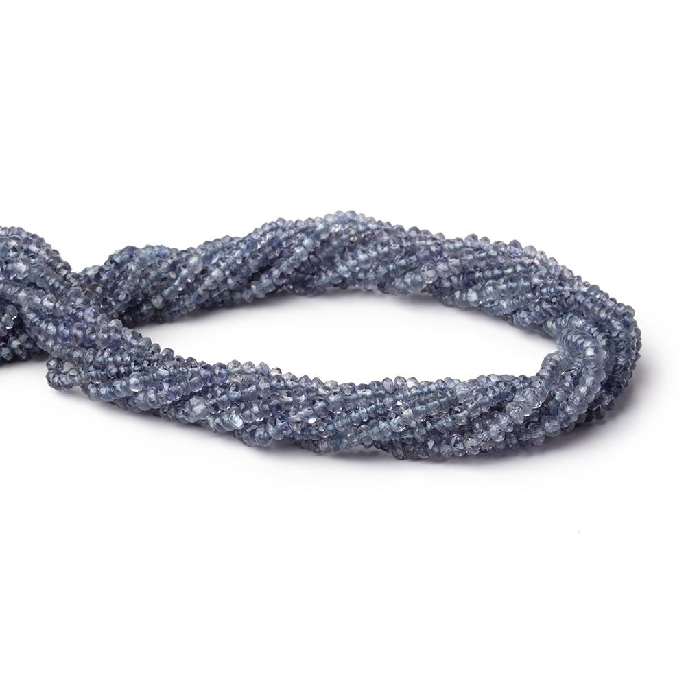 3mm Iolite Faceted Rondelle Beads 14 inch 185 pieces - Beadsofcambay.com