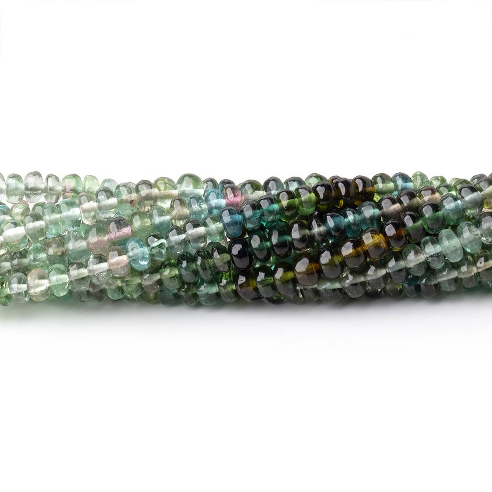 3mm Multi Color Afghani Tourmaline Plain Rondelles 16 inch 215 Beads - Beadsofcambay.com