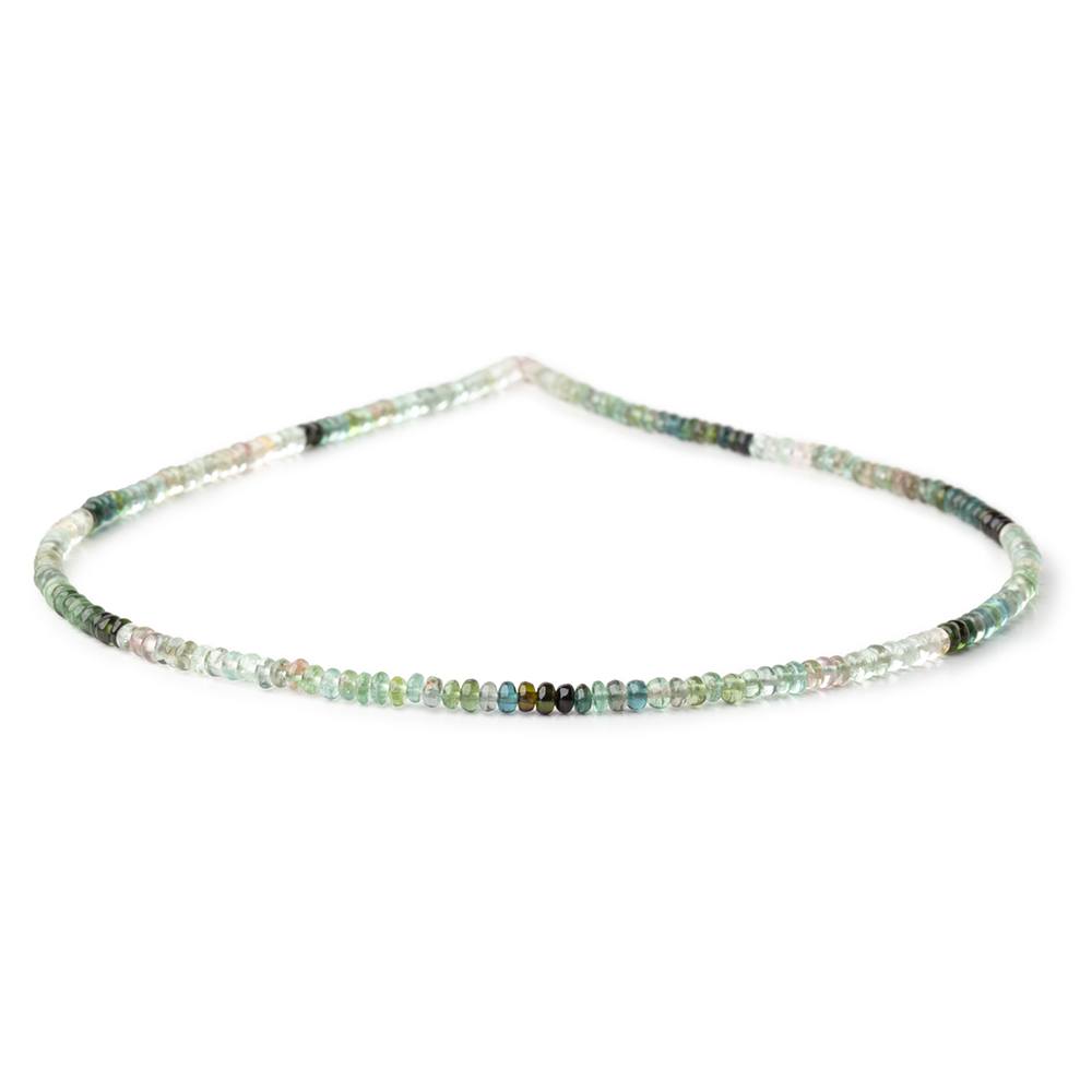 3mm Multi Color Afghani Tourmaline Plain Rondelles 16 inch 215 Beads - Beadsofcambay.com