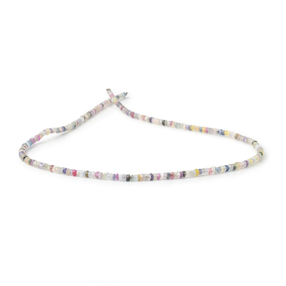 3mm Multi Color Sapphire Faceted Rondelle Beads 16 inch 215 pieces - Beadsofcambay.com