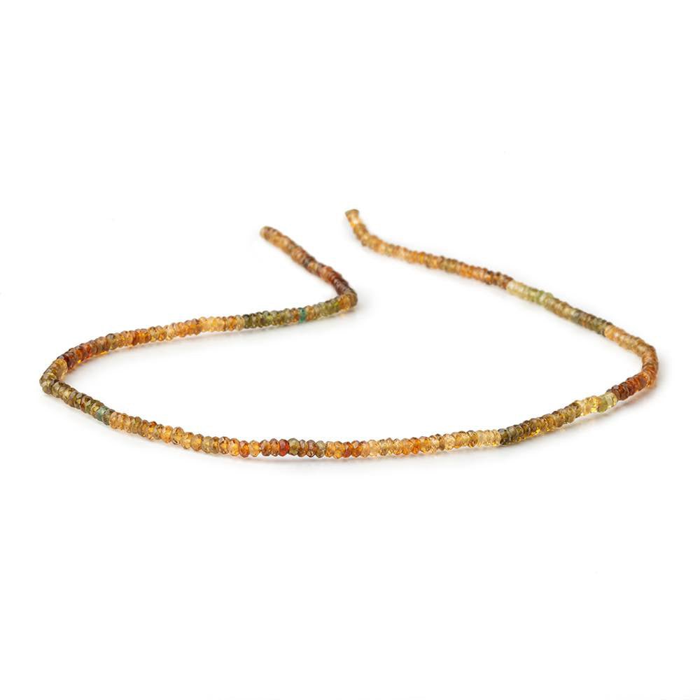 3mm Multi color Tourmaline Faceted Rondelle Beads 14 inch 200 pieces - Beadsofcambay.com