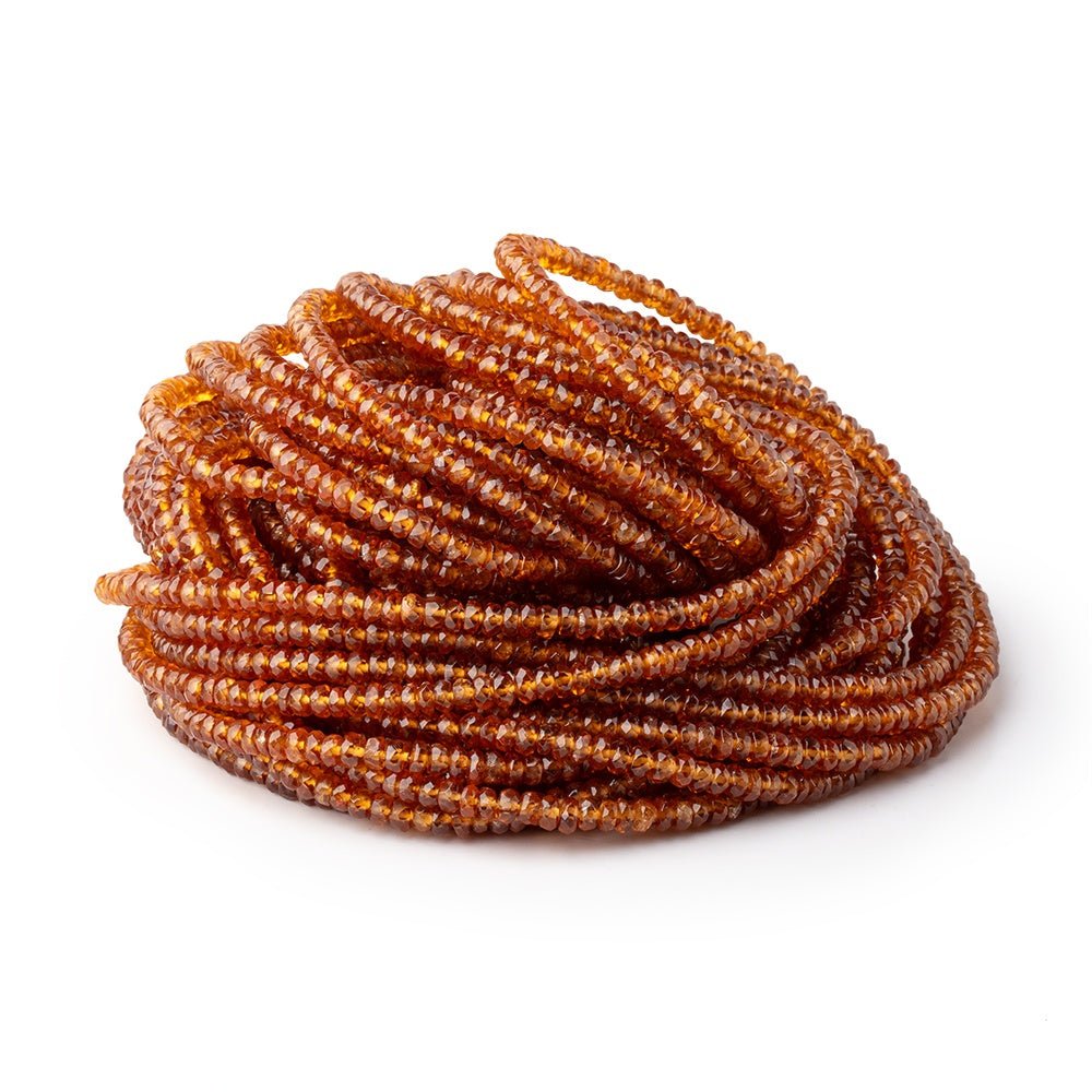 3mm Spessartite Garnet Faceted Rondelle Beads 16 inch 225 pieces AAA - Beadsofcambay.com