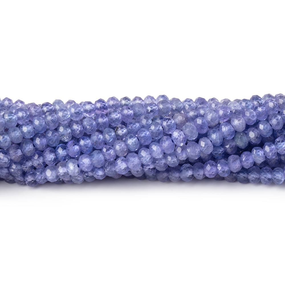 3mm Tanzanite Micro Faceted Rondelle Beads 12.5 inch 140 pieces AA - Beadsofcambay.com