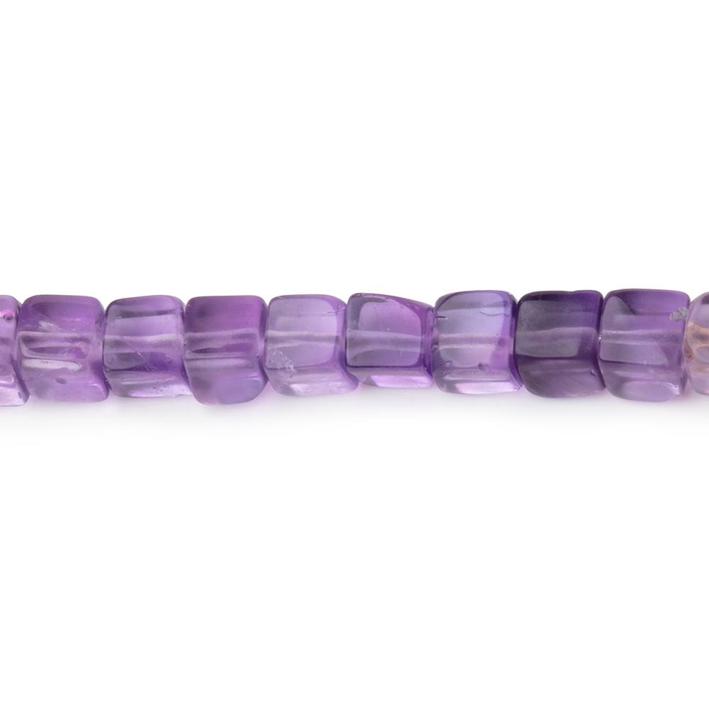 4 - 4.5mm Amethyst Plain Cube Beads 14 inch 78 pieces - Beadsofcambay.com