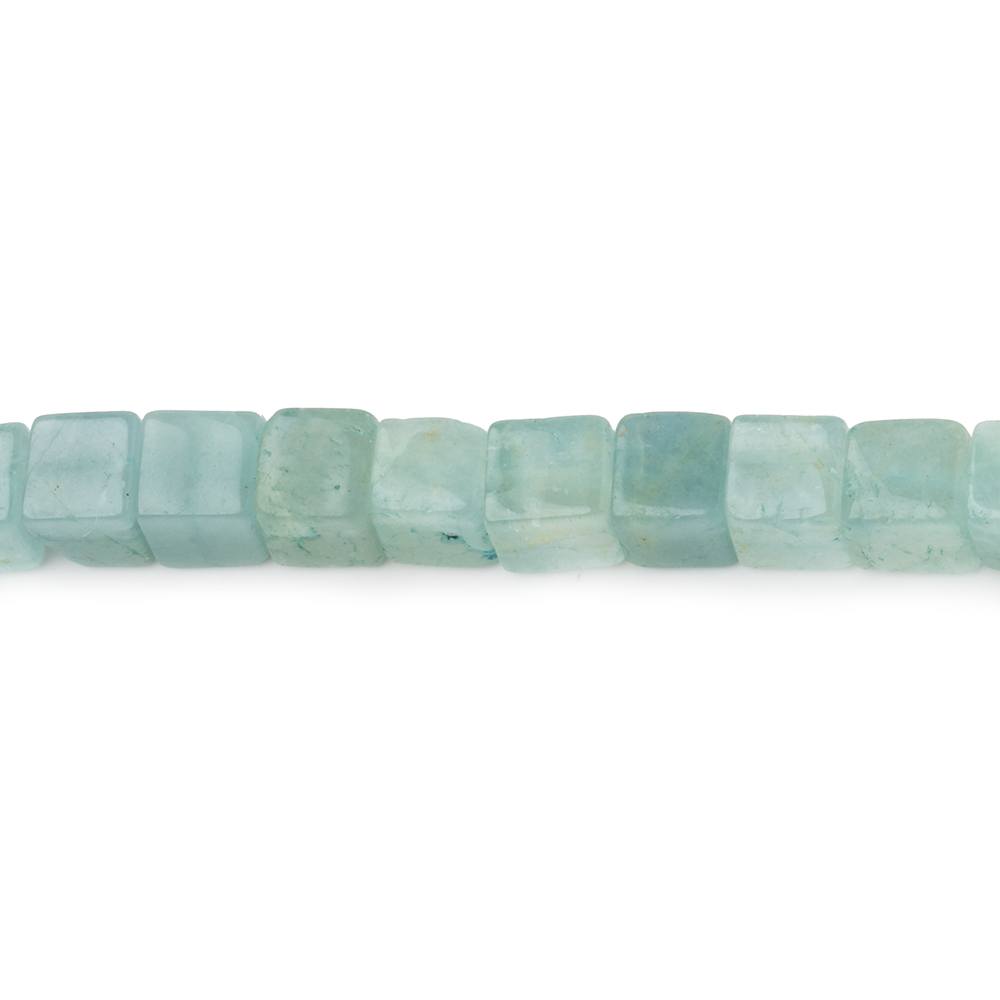 4 - 4.5mm Aquamarine Plain Cubes 14 inch 76 Beads - Beadsofcambay.com