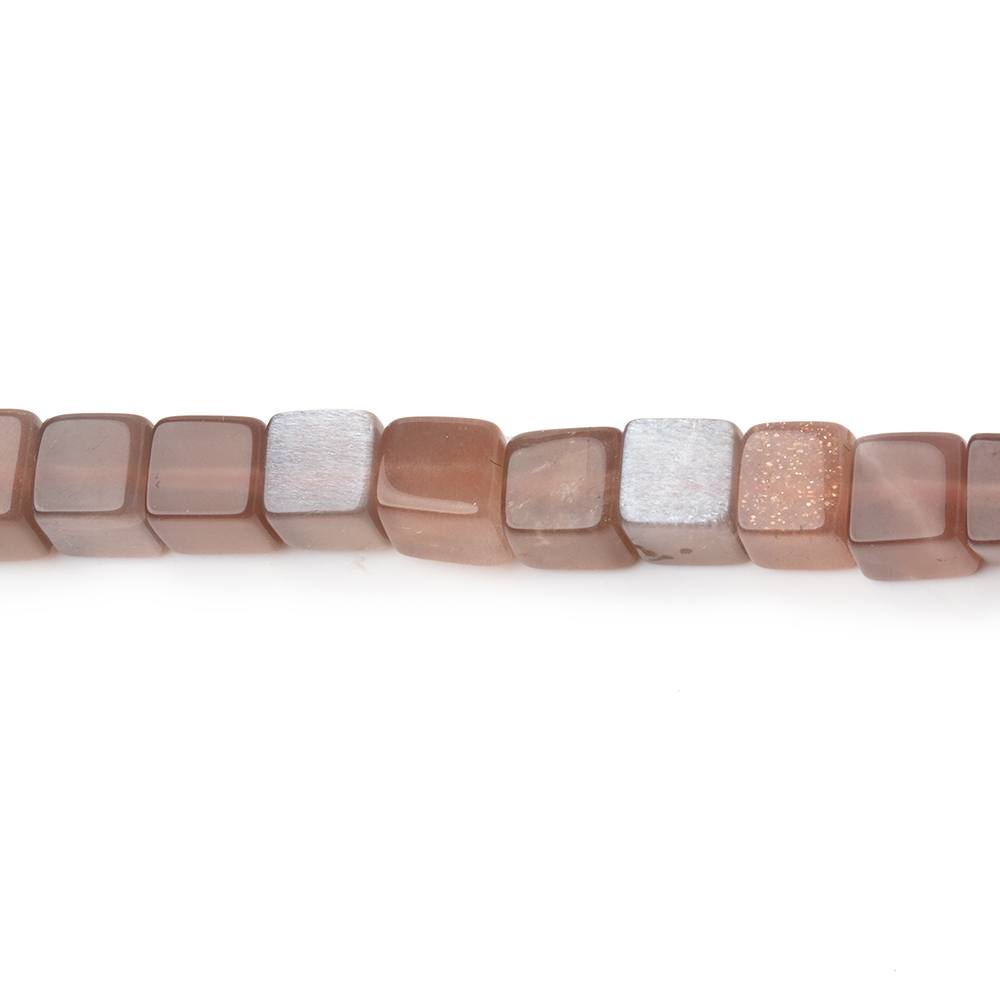 4 - 4.5mm Chocolate Moonstone Plain Cube Beads 13.75 inch 80 pieces - Beadsofcambay.com