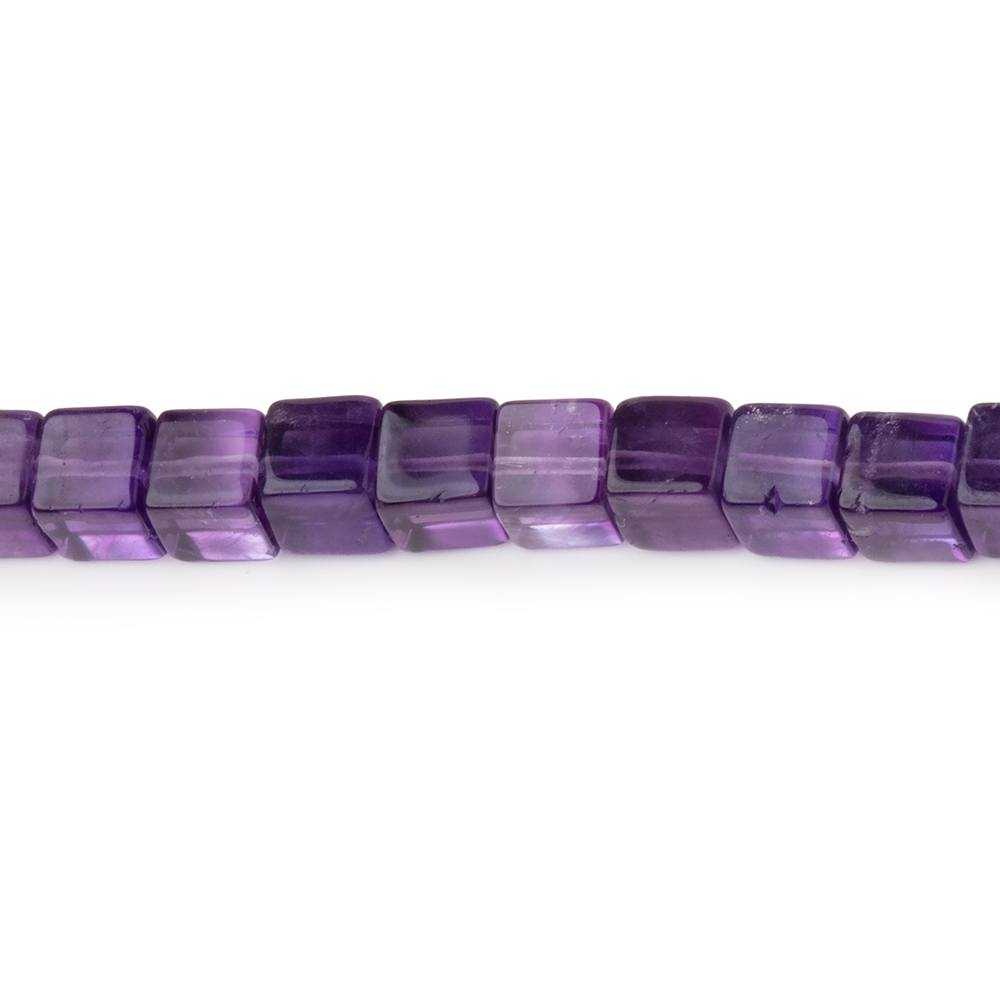 4 - 4.5mm Dark Amethyst Plain Cube Beads 14 inch 76 pieces - Beadsofcambay.com