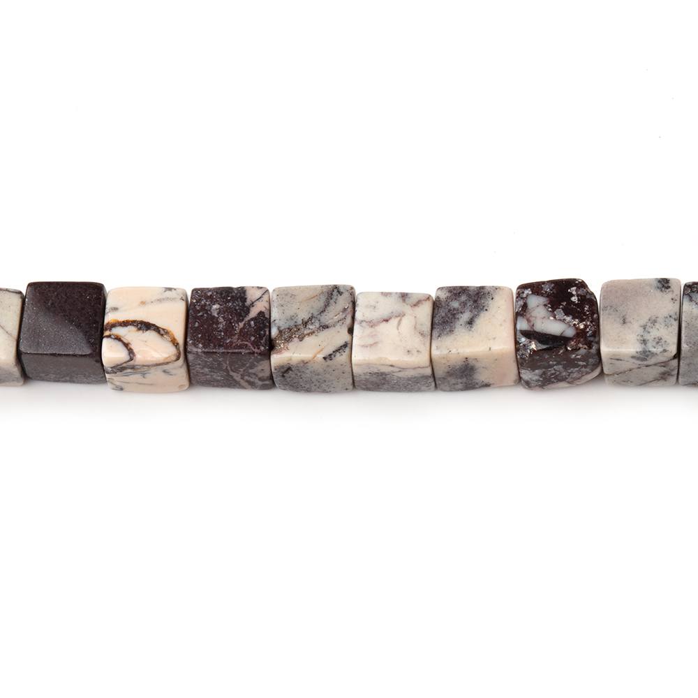 4-4.5mm Porcelain Jasper Plain Cube Beads 14 inch 80 pieces - Beadsofcambay.com