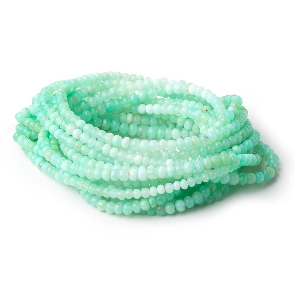 4 - 4.5mm Prase Opal Plain Rondelle Beads 18 inch 121 pieces - Beadsofcambay.com