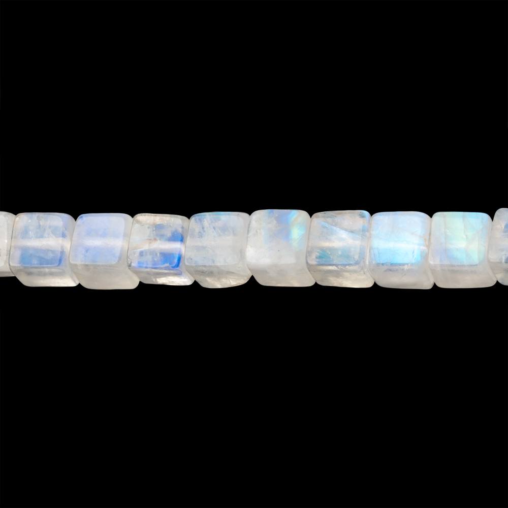 4 - 4.5mm Rainbow Moonstone Plain Cube Beads 14 inch 83 pieces - Beadsofcambay.com