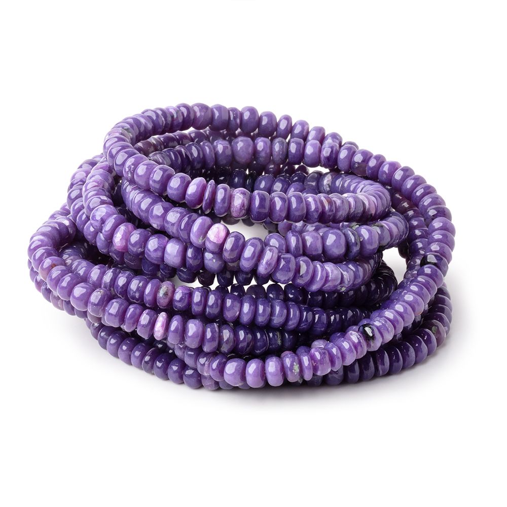 4 - 5mm Charoite Plain Rondelle Beads 17.75 inch 172 pieces AAA - Beadsofcambay.com