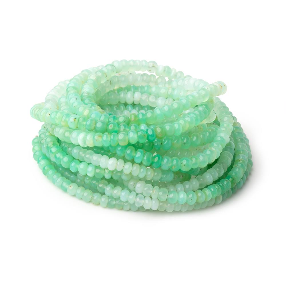 4 - 5mm Prase Opal Plain Rondelle Beads 18 inch 154 pieces - Beadsofcambay.com