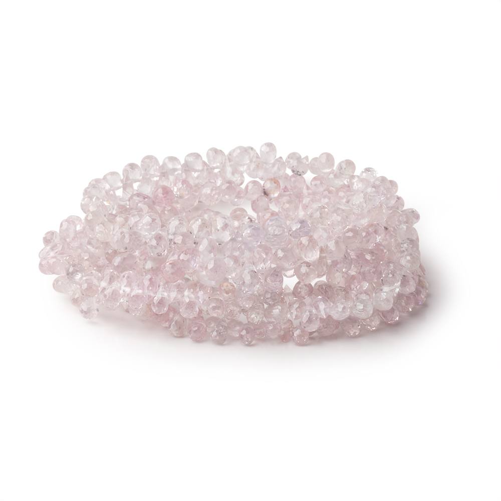 4-6mm Pale Pink Sapphire Faceted Tear Drop Beads 18 inch 233 pieces AA - Beadsofcambay.com