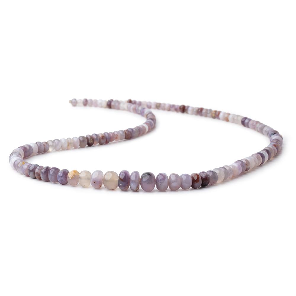 4 - 7.5mm Purple Chalcedony Plain Rondelles 18 inch 144 Beads - Beadsofcambay.com