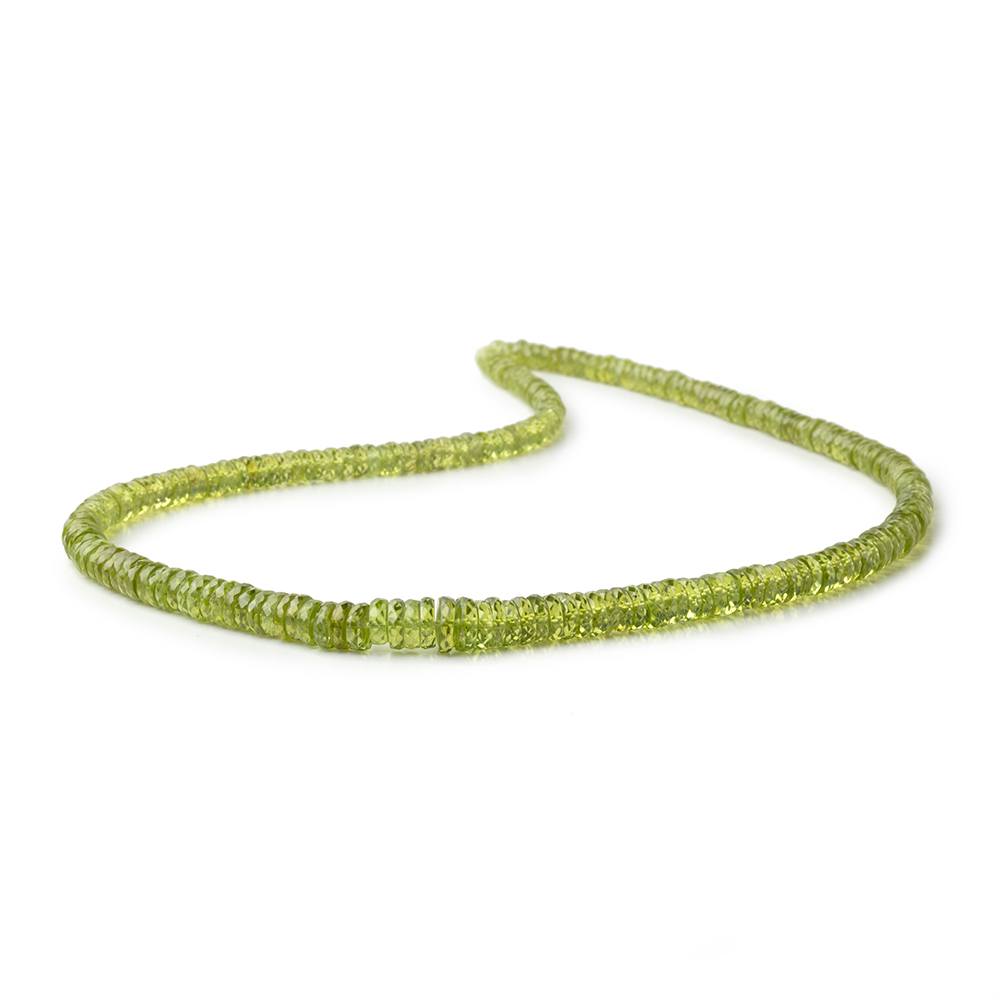 4 - 7mm Peridot Faceted Heishi Beads 16 inch 115 pieces AA - Beadsofcambay.com