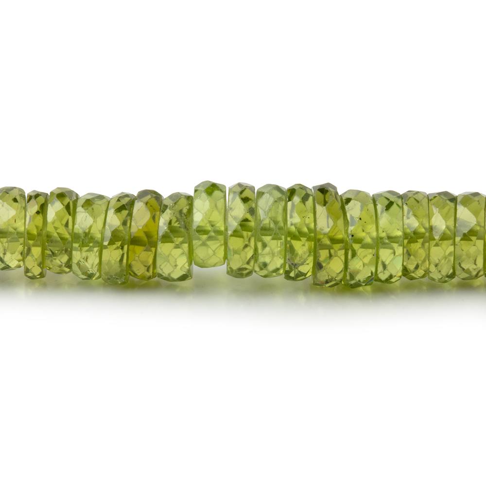 4 - 7mm Peridot Faceted Heishi Beads 16 inch 115 pieces AA - Beadsofcambay.com