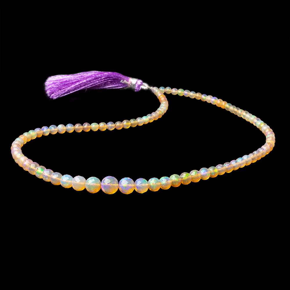 4-8mm Golden Ethiopian Opal Faceted Rounds 18 inch 94 Beads AAA - Beadsofcambay.com