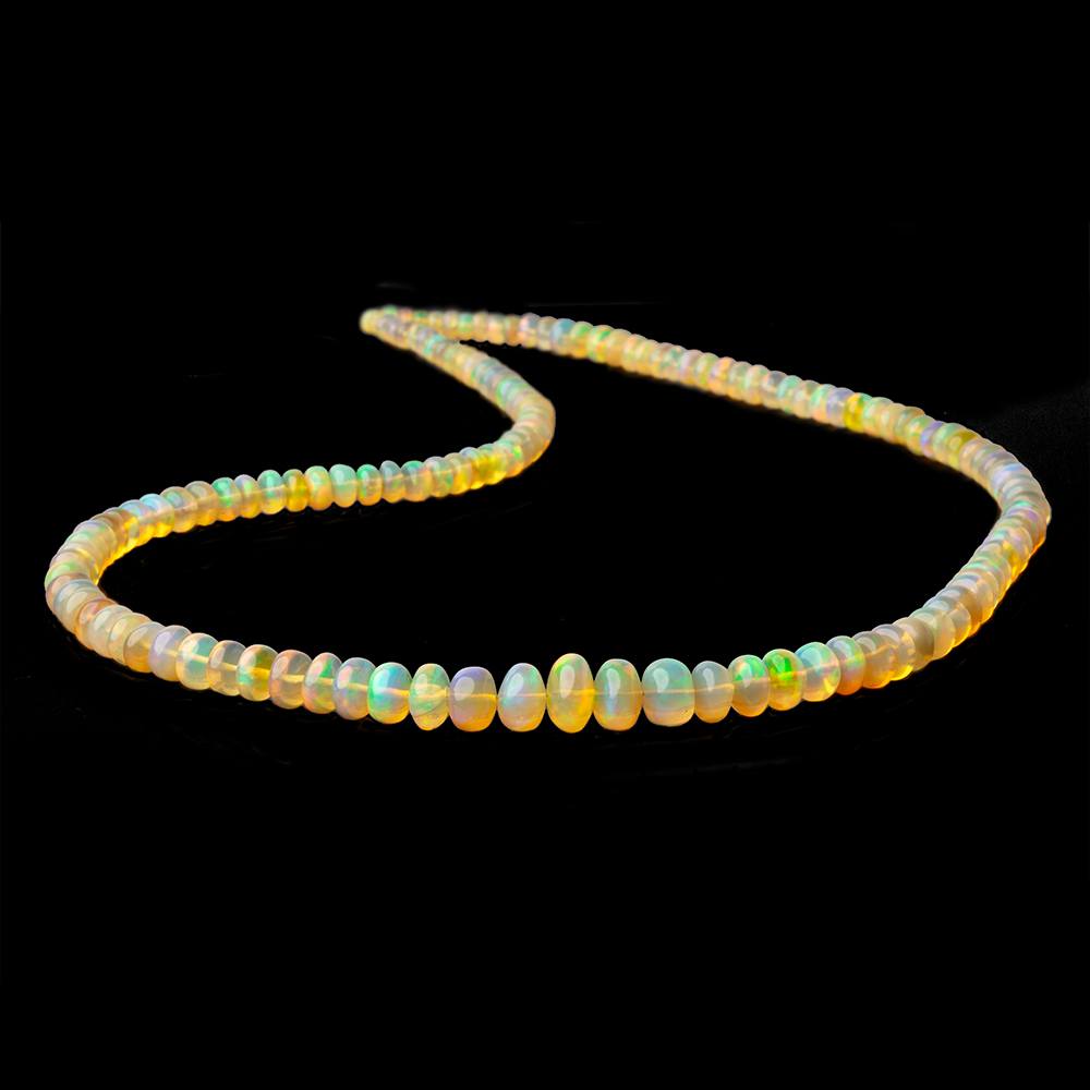 4 - 8mm Golden Ethiopian Opal Plain Rondelle Beads 16 inch 110 pieces AA - Beadsofcambay.com