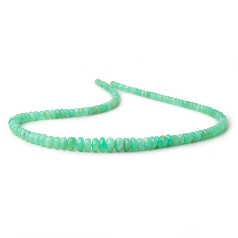 4 - 8mm Prase Opal Faceted Rondelle Beads 18 inch 140 pieces A - Beadsofcambay.com