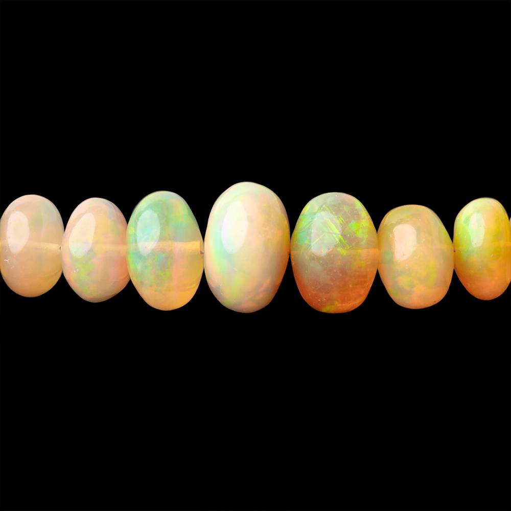 4 - 9mm Golden Ethiopian Opal Plain Rondelle Beads 16 inch 114 pieces AA - Beadsofcambay.com