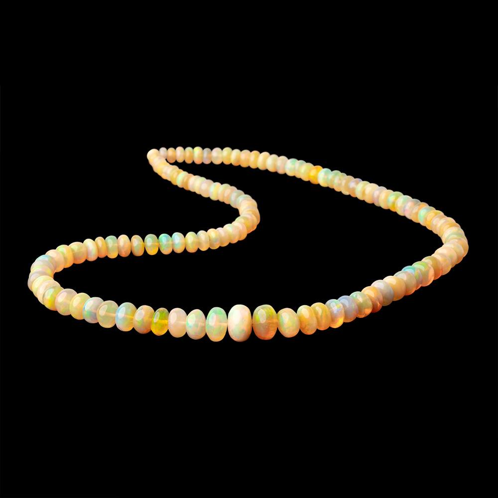 4 - 9mm Golden Ethiopian Opal Plain Rondelle Beads 16 inch 114 pieces AA - Beadsofcambay.com