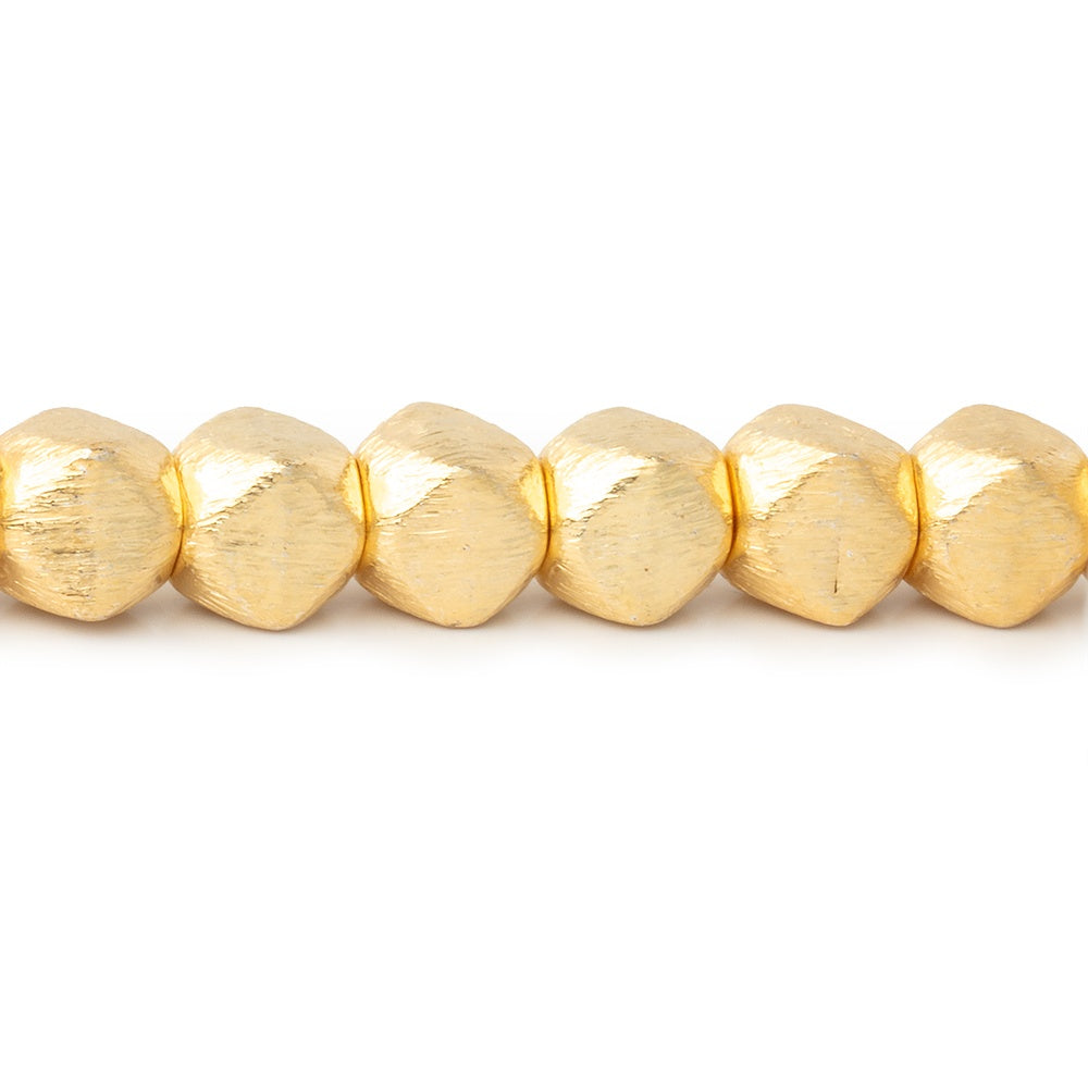 6mm Brushed Faceted Nugget Beads 8 inch 34 pieces - Beadsofcambay.com