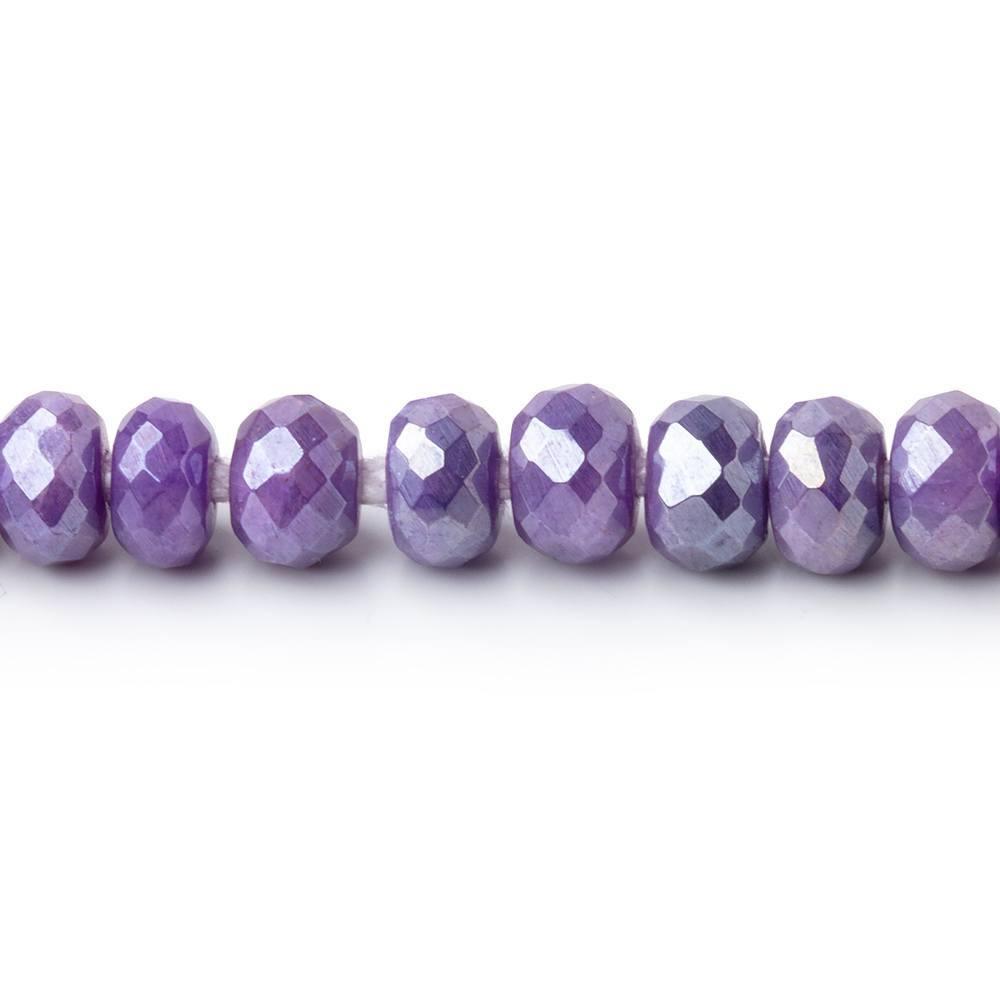 6mm Mystic Purple Moonstone 2mm Large Hole Faceted Rondelles 8 inch 48 Beads - BeadsofCambay.com