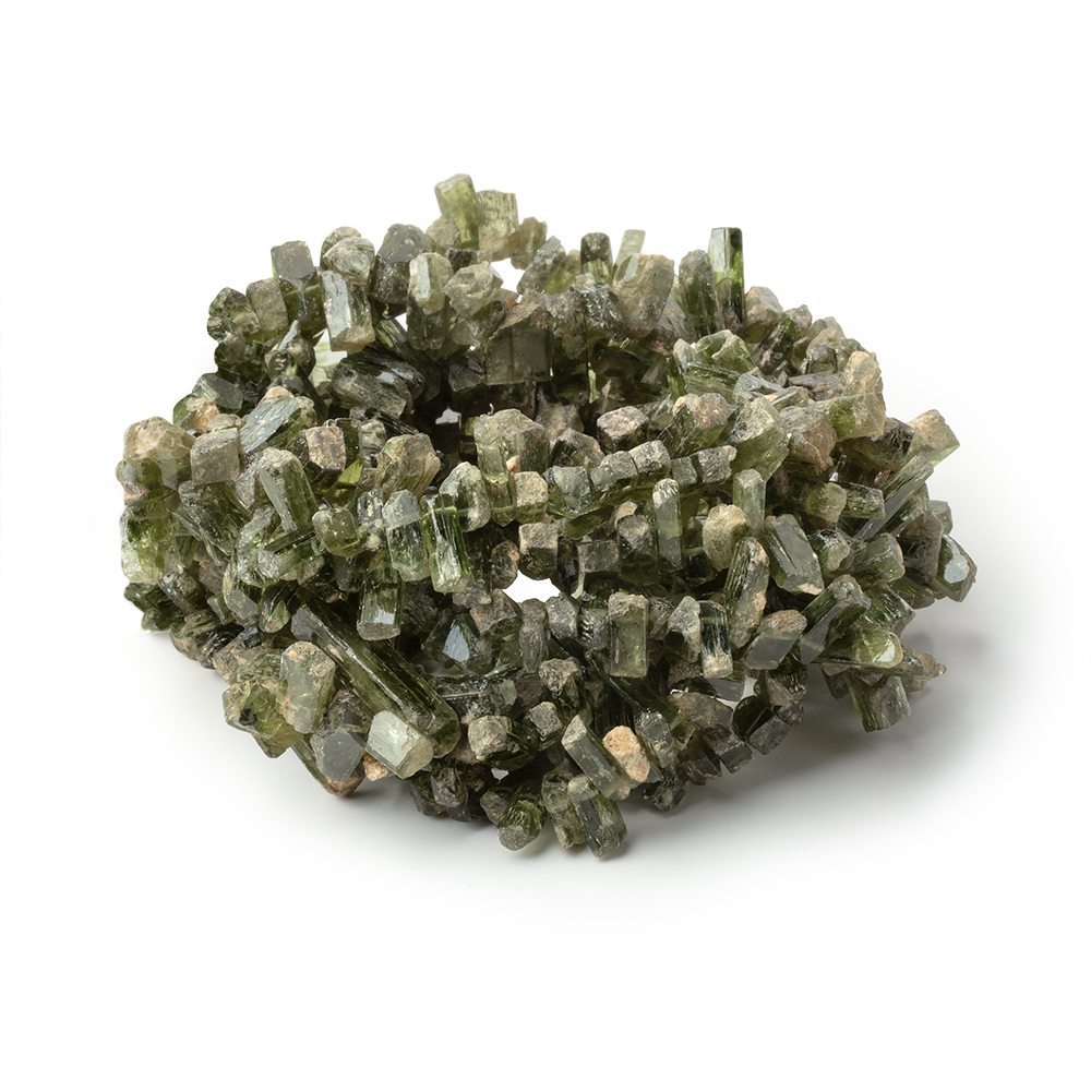 5-11mm Chrome Diopside Top Drilled Natural Crystals 16 inch 127 pieces - BeadsofCambay.com