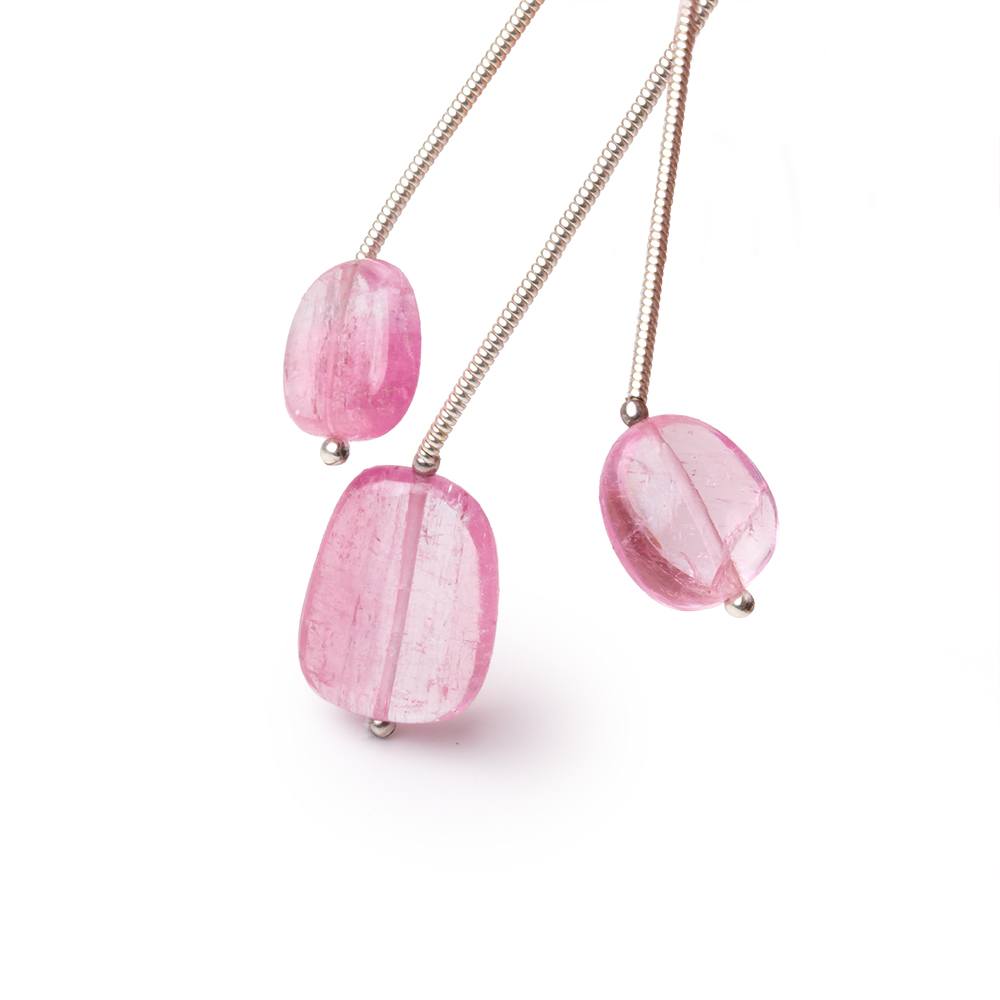 10-15mm Rubellite Tourmaline Plain Nugget Focal Beads Set of 3 AA - BeadsofCambay.com